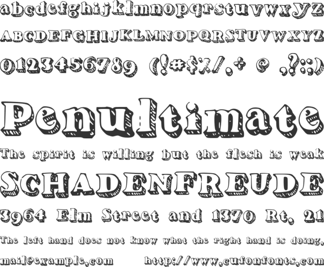 Serifadow font preview