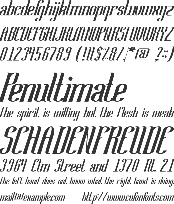 Samurai and Blade font preview