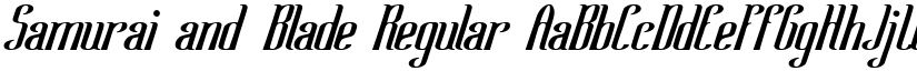 Samurai and Blade Regular font