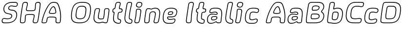 SHA Outline Italic font