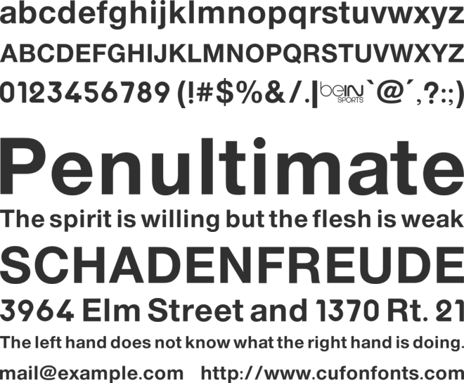beIN Black font preview