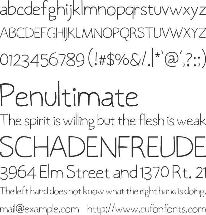 Zalight font preview