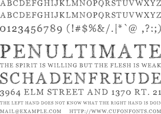 PWSerifScratch font preview