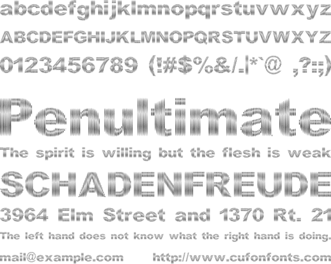 DCC - Stripes font preview