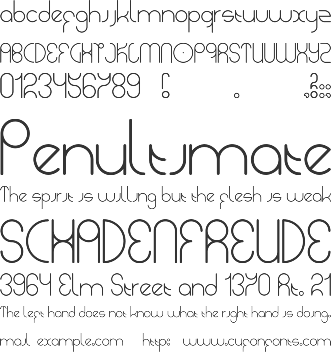 Lunacy font preview