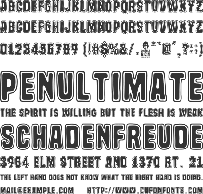 Gorilla BCN font preview