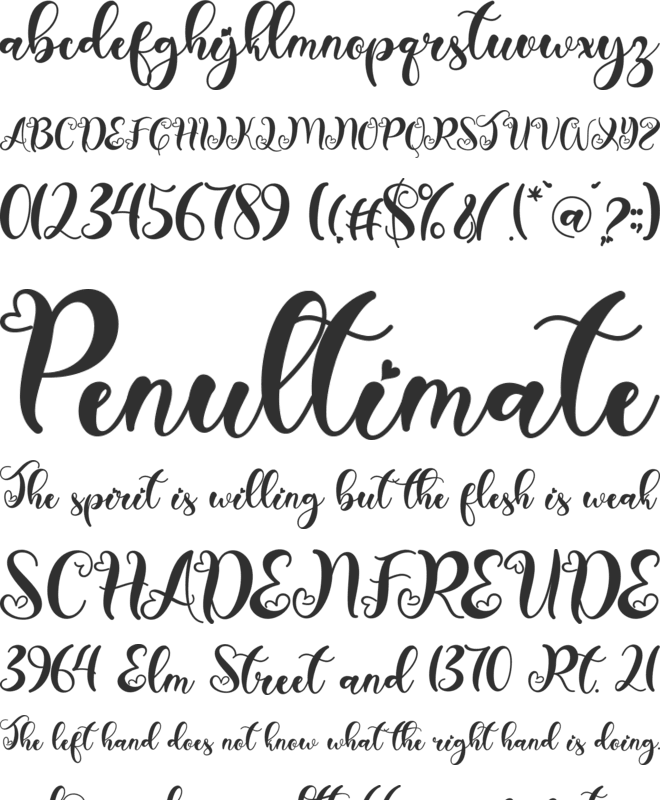Thanks Lovely font preview