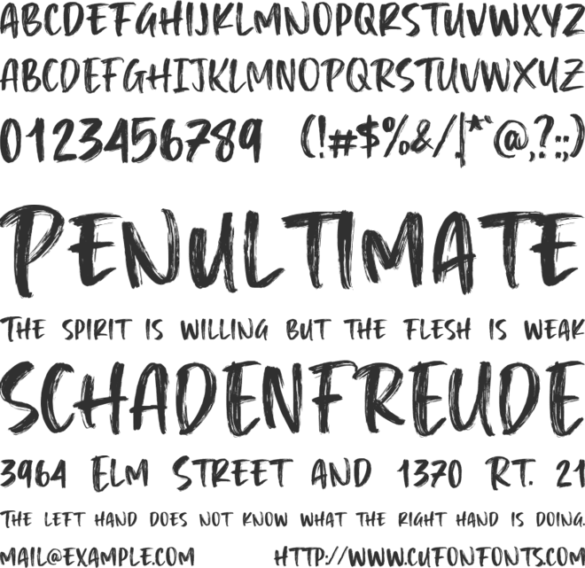 Cinemair font preview