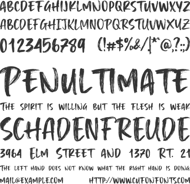 Cinemair font preview