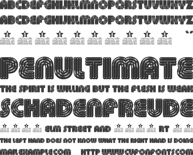 CONDUIT PERSONAL USE font preview