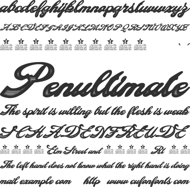 Decadence Personal Use font preview