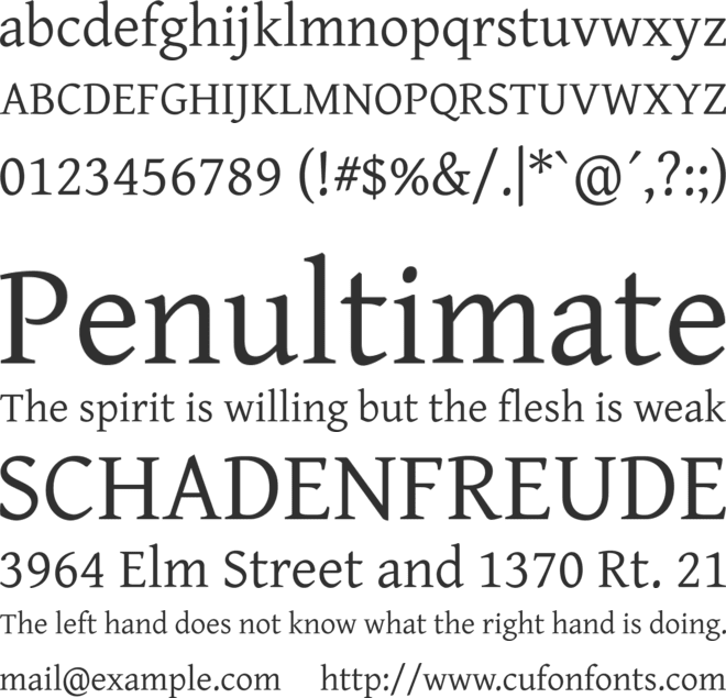 Gentium font preview