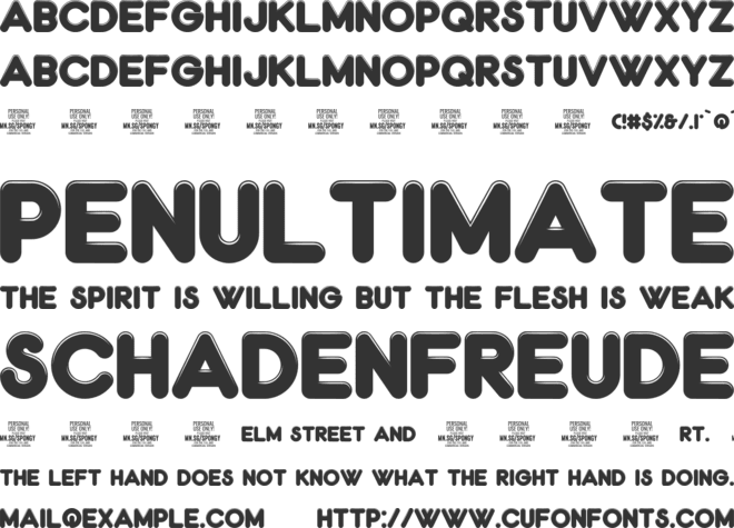 Spongy PERSONAL USE ONLY font preview