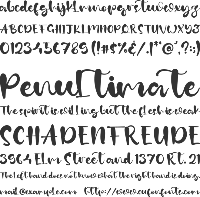 Karen Jane font preview