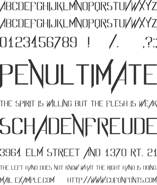 Evidence font preview