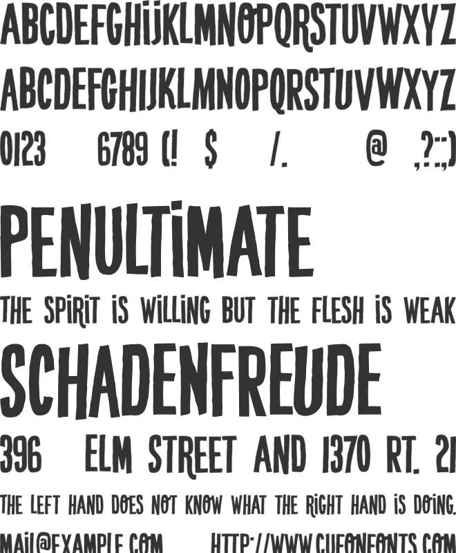 DK Crypt font preview