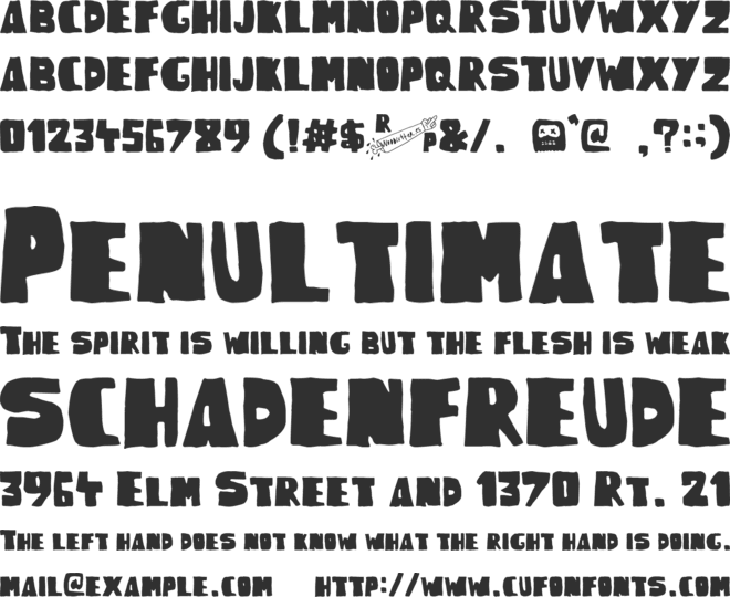 Woodcutter Rude Press font preview