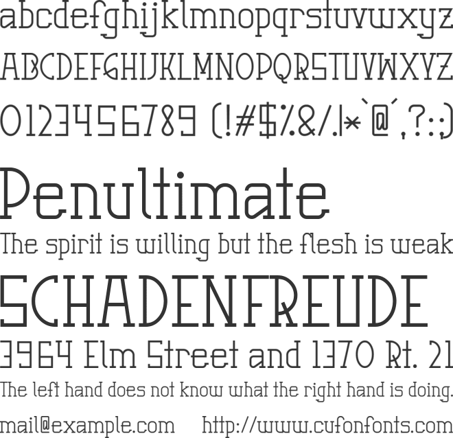 Graphemic font preview