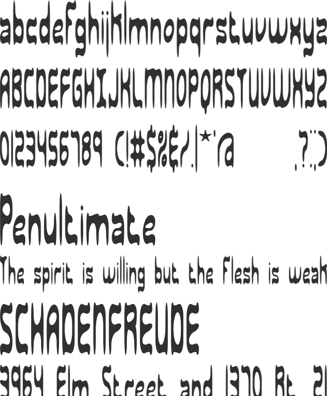 Sarcastic BRK font preview