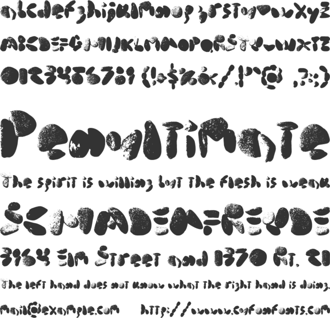 middle cove beach rocks font preview