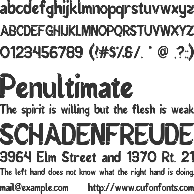 Mendung font preview