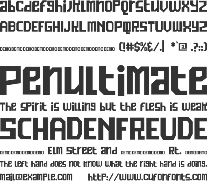 Ramones demo font preview