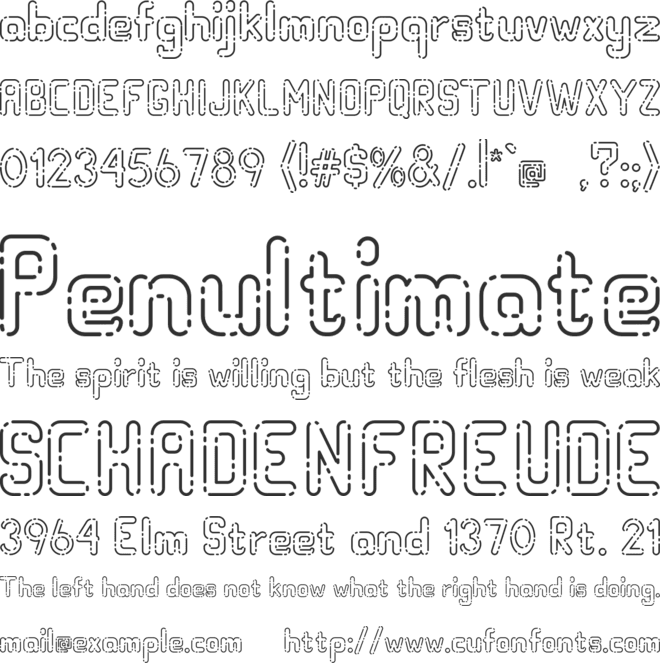 Hollow Space font preview