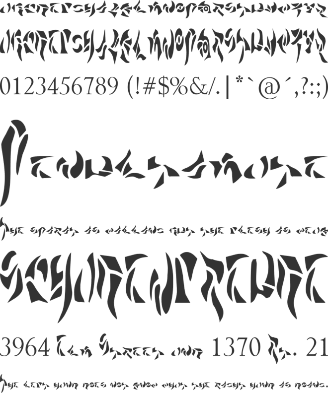 Al Bhed font preview
