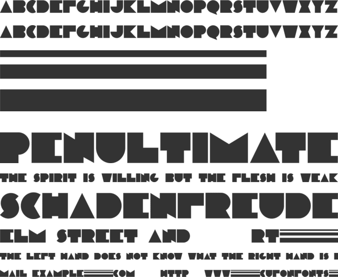 Modern plate font preview