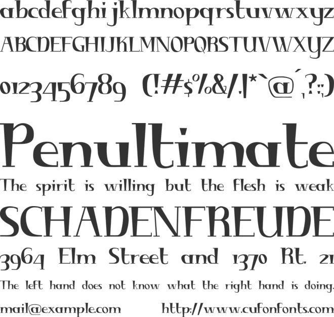 Diminuendo font preview