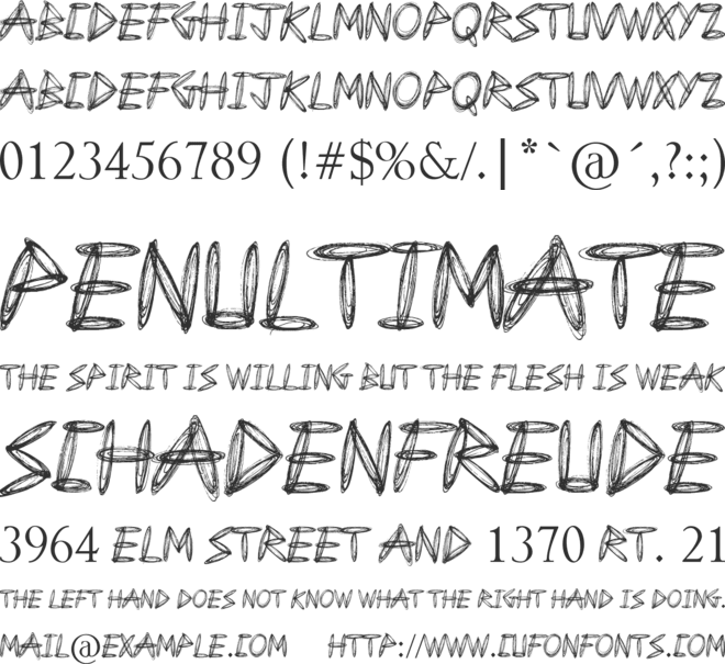 Draw Freehand font preview