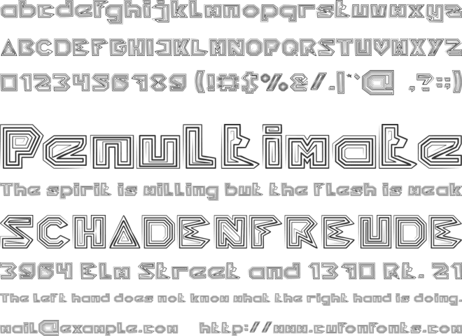 PYRAMID INVERTED font preview