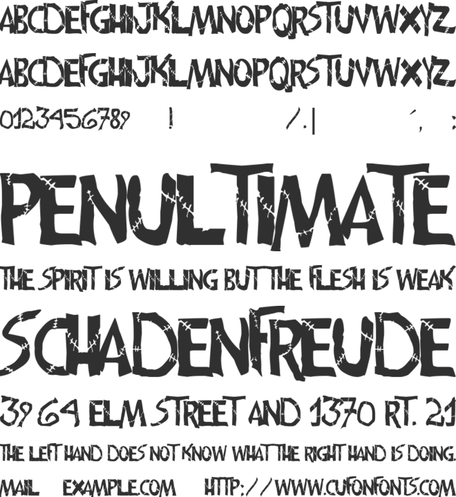 frankenwiniefont font preview