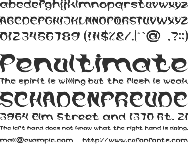 OVER THE MOUNTAIN font preview