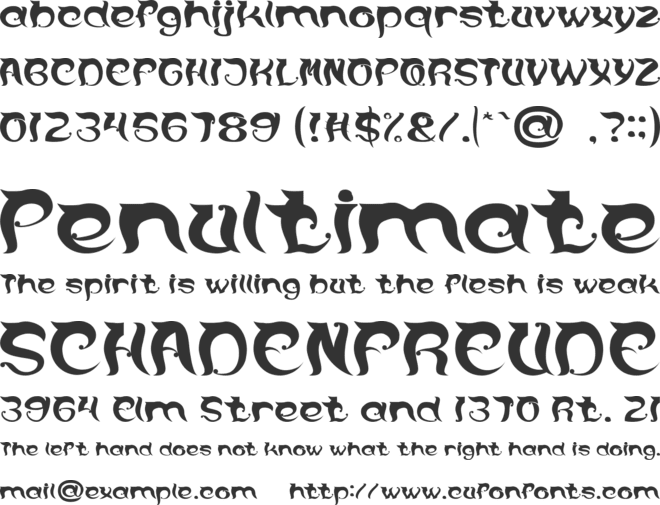 OVER THE MOUNTAIN font preview