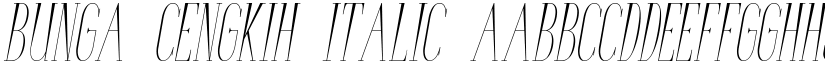 Bunga Cengkih Italic font