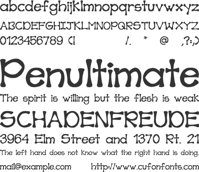 BonesFont font preview