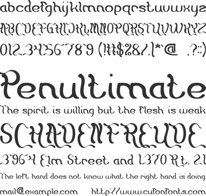 Flattered font preview