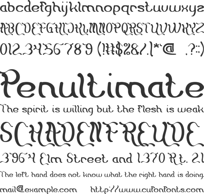 Flattered font preview