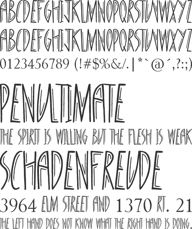 Standing Tall font preview