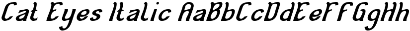 Cat Eyes Italic font