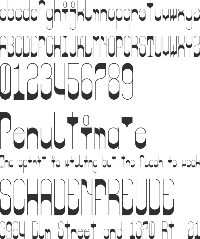 Odd weight font preview