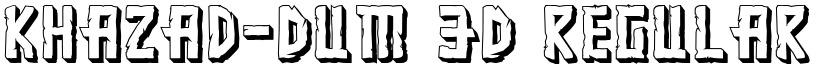 Khazad-Dum 3D Regular font