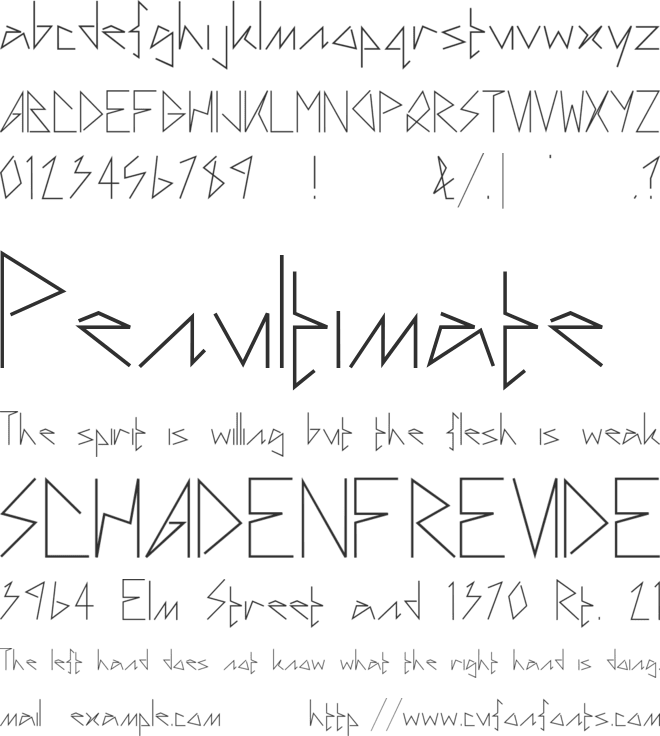 One font preview