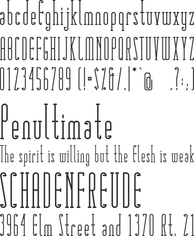 Matchbook Serif font preview