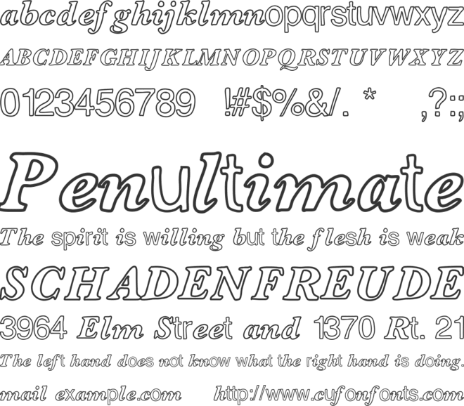 ContourDeLettres font preview
