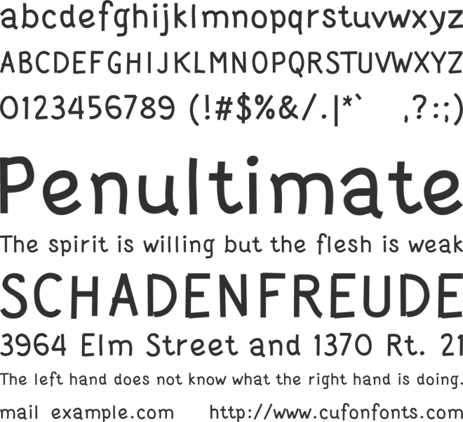 Wortellina font preview