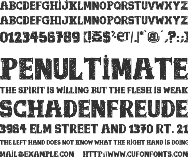 out of tune font preview