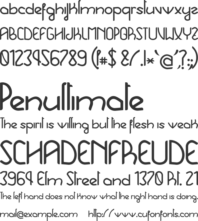 Hebe font preview