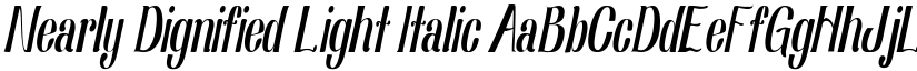Nearly Dignified Light Italic font